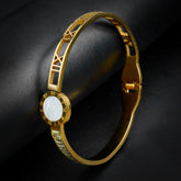 Golden Roman Numeral Bangle